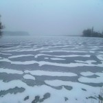 snow painting on ice